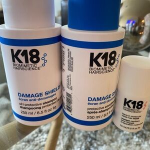 K18 Bundle! The K18 damage control PH shampoo, conditioner and mini leave in!